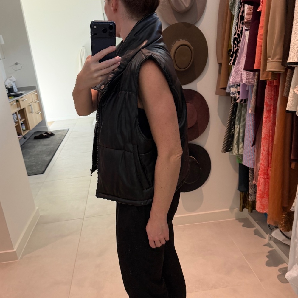 Anthropologie Faux Leather Vest - Picture 2 of 7
